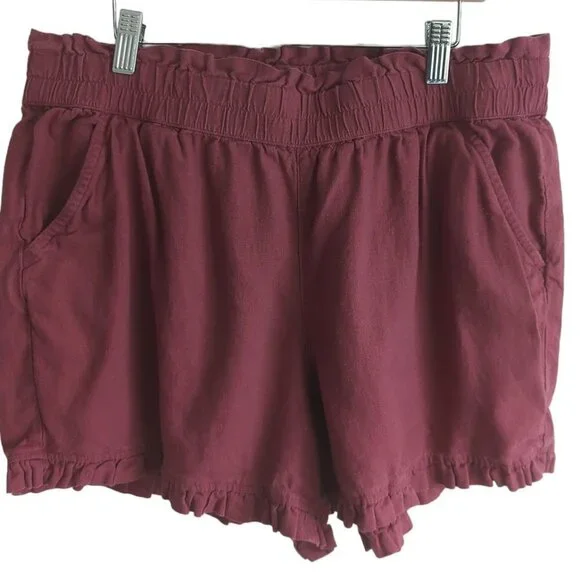 Loft High Rise Linen Ruffle Short - Picture 3 of 3